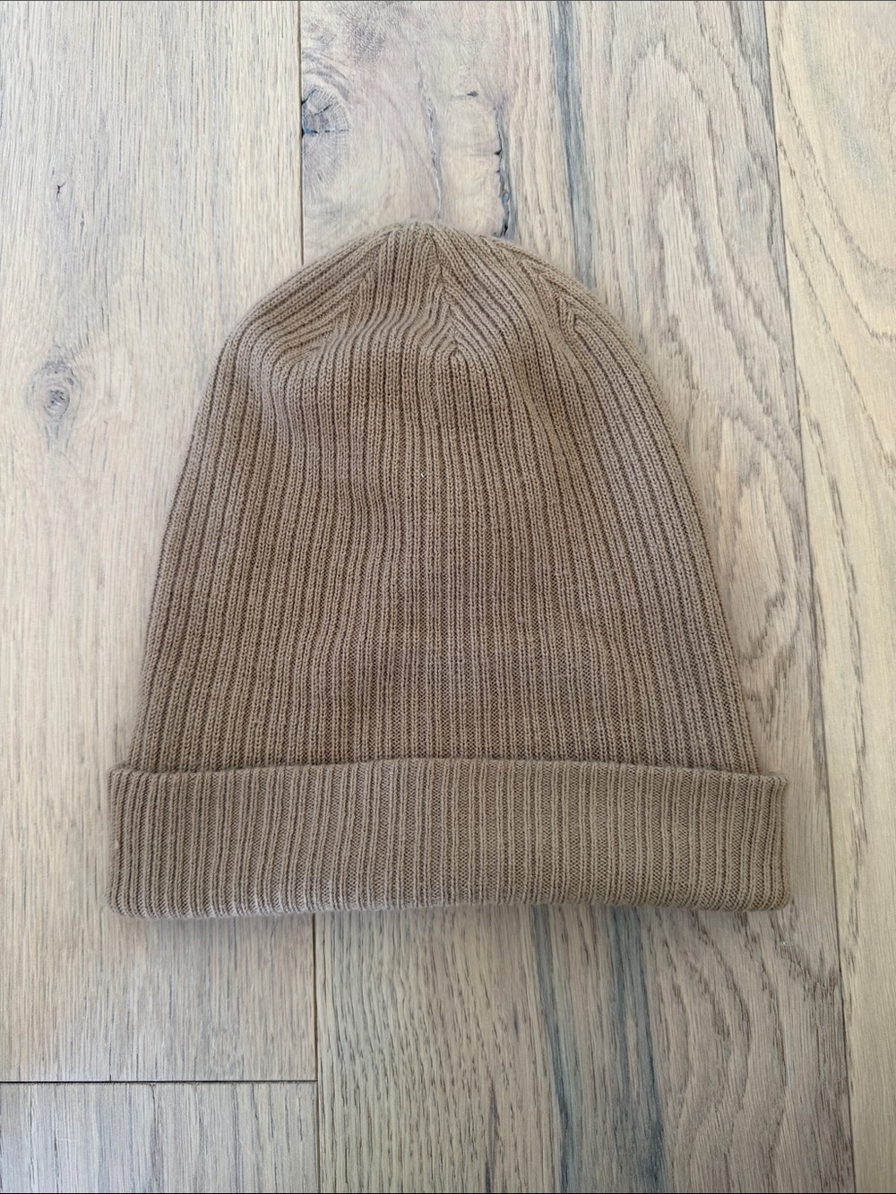 Main Character Ribbed Fold-Over Beanie - Beige
